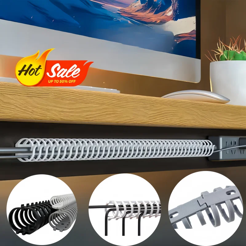 Under Desk cable duct raceway FD keel pull-out trunking fishbone industrial plastic circular cable sleeve wire management tray