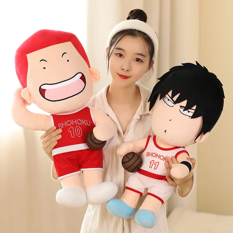 Cute SLAM DUNK Plush Toy Sakuragi Hanamichi Doll Kaede Rukawa Plushies Home Decor Throw Pillow Birthday Gifts For Fans Boyfriend