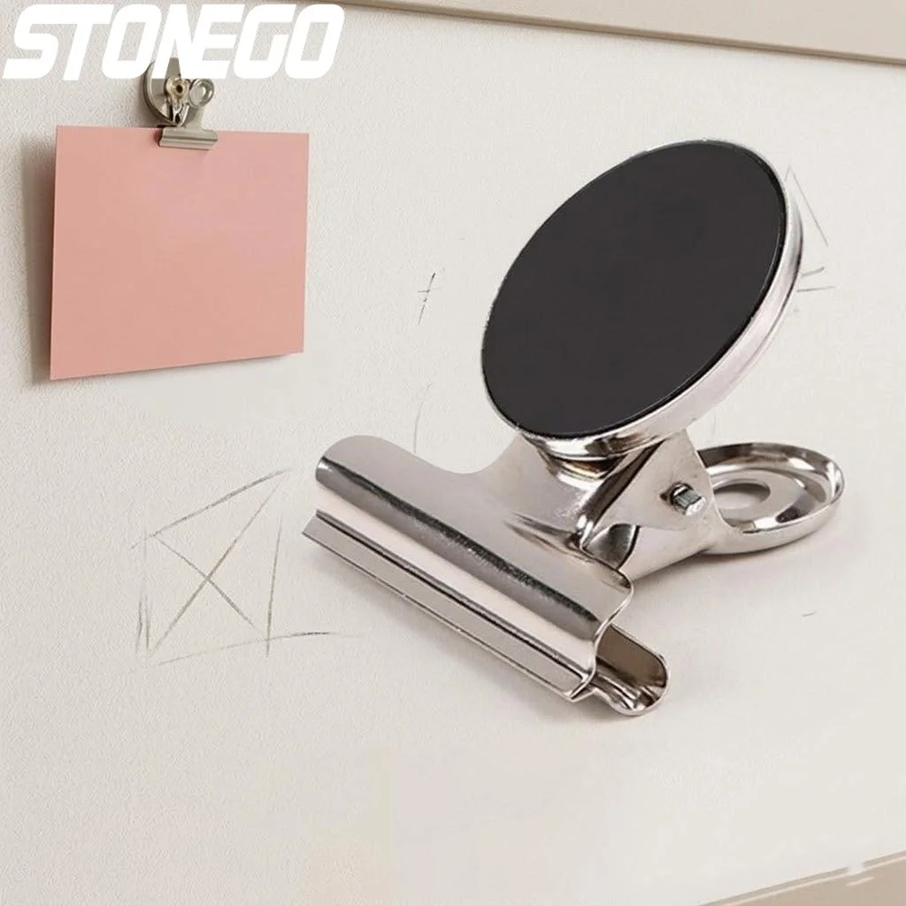 

12Pcs Magnetic Clips for Fridge Memo Note Holders Office Organizer Stationery Supplies Durable Metal Magnets for Papers