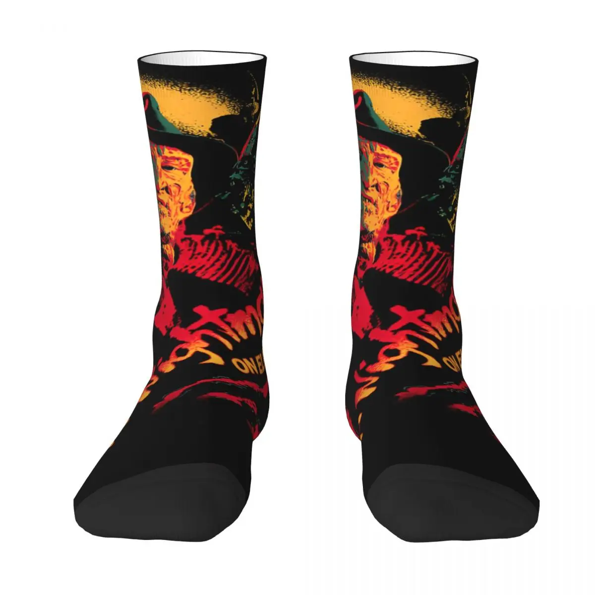 Unisex Men Socks Elm Street Nightmare F-Freddy K-Kruger Stockings Spring Novelty Christmas Socks Running Anti Skid Socks