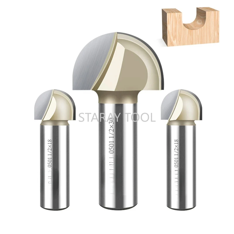Kayu Cnc 1/4 Router Bit Woodworking Tungsten Carbide Milling Cutter Radius Bola Hidung Cnc Router Bit