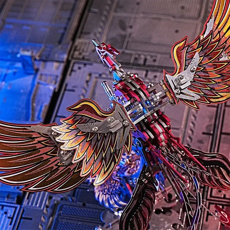 Puzzle 3D Phoenix Steampunk en métal, kit de modèle bricolage, jouets d'assemblage pour adultes et enfants, engrenage mécanique, modèles d'assemblage, ornement