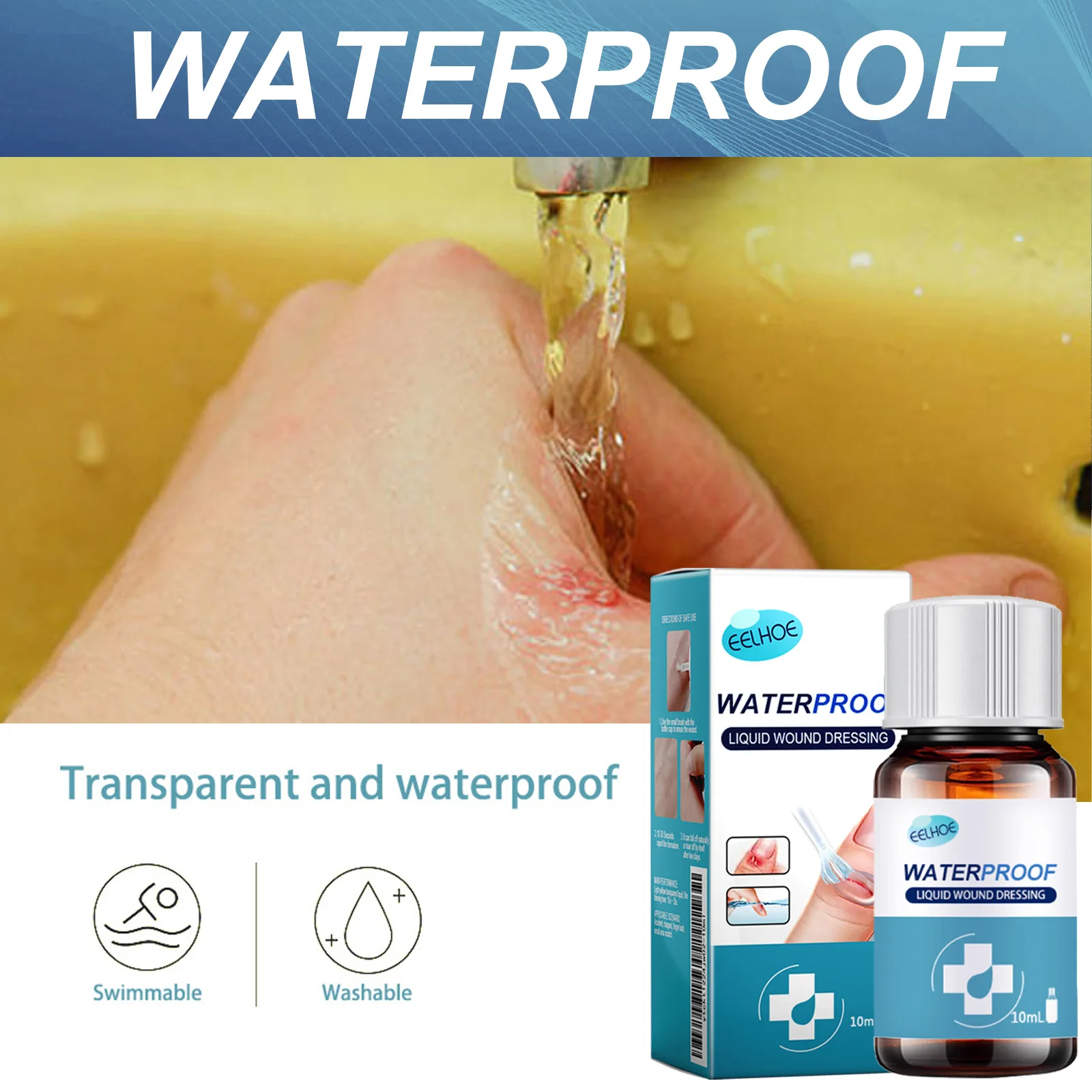 Waterproof Liquid Wound Dressing Skin Liquid Bandage Glue for Scrapes Minor Cuts Wound Cleaning Invisible Repair Gel Plaster