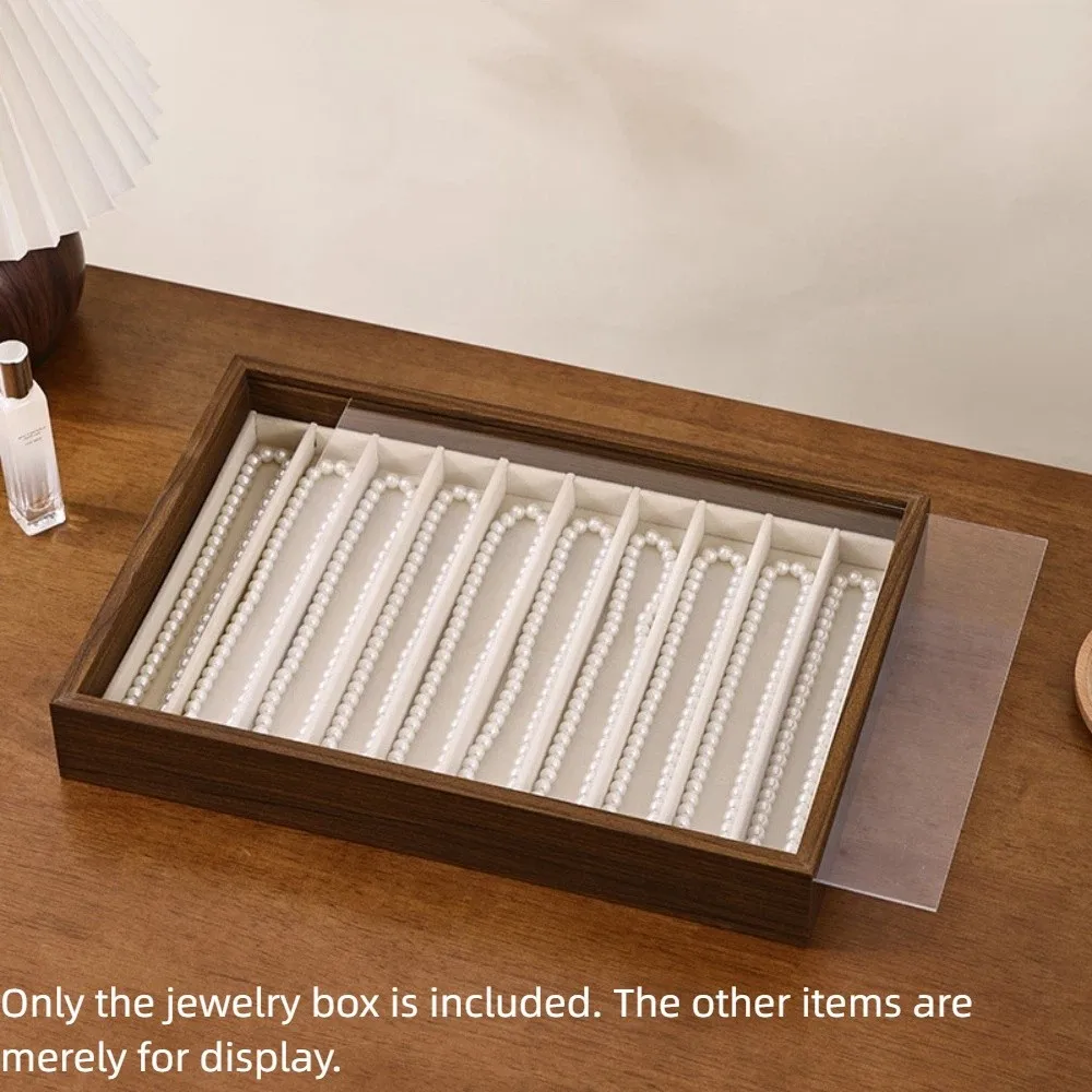 

Walnut Wood Dust-proof Jewelry Box Pull-out Multifunctional Grain Jewelry Tray Bracelet Retro Display Jewelry Holder