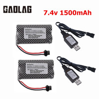 7.4v 1500mAh Li-ion battery for Watch Gesture Sensing Twisted RC stunt car 18650 7.4v battery For RC Cars SM-3P Plug 1-3Pcs
