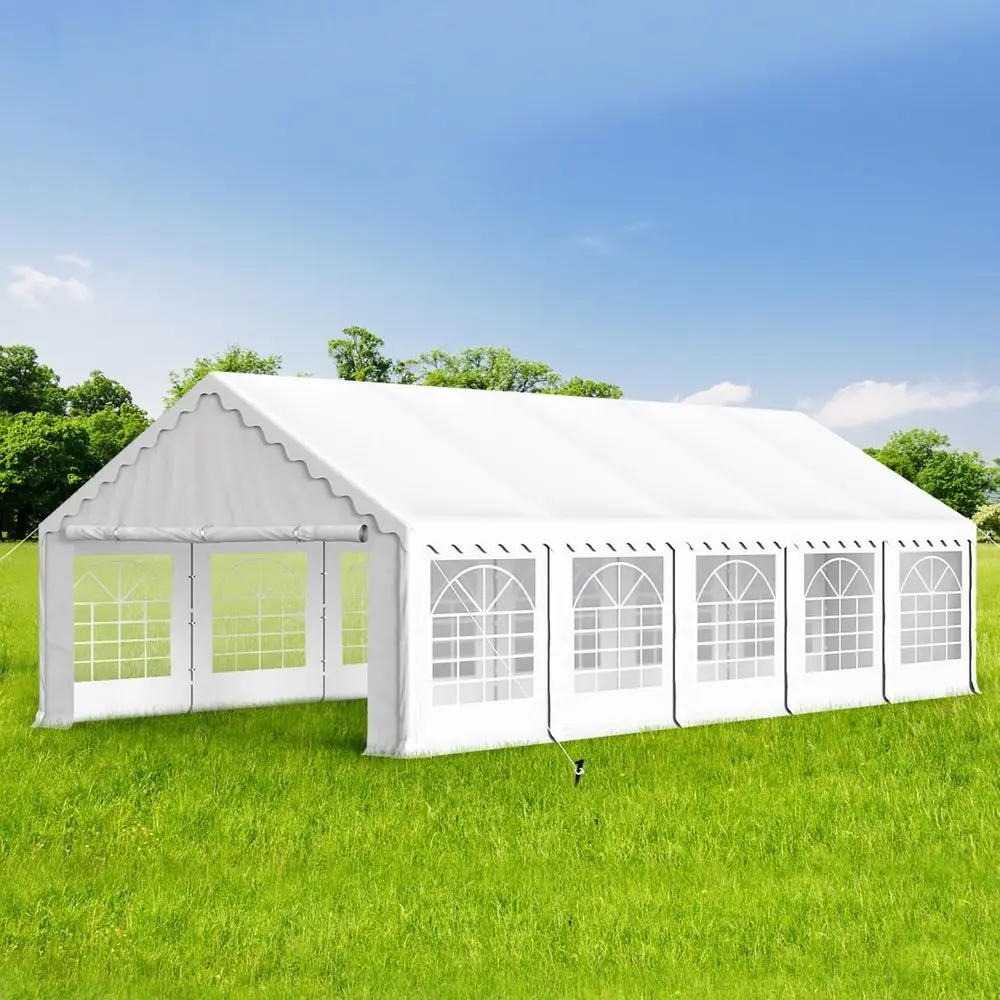 

Heavy-Duty 16x32ft Outdoor Party Tent with 4 Carry Bags and Removable Sidewalls for Weddings and Events
