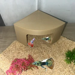 Aquarium Corner Cave Hideout Axolotl Cichlid Cave Fish Tank Accessories Supplies Decoration Decor Aquascape Hide