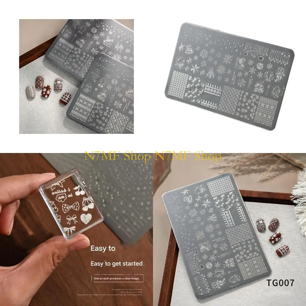 

N7MF Art Stamp Plate Stainless Steel Texture for Creative Wedding Manicures
