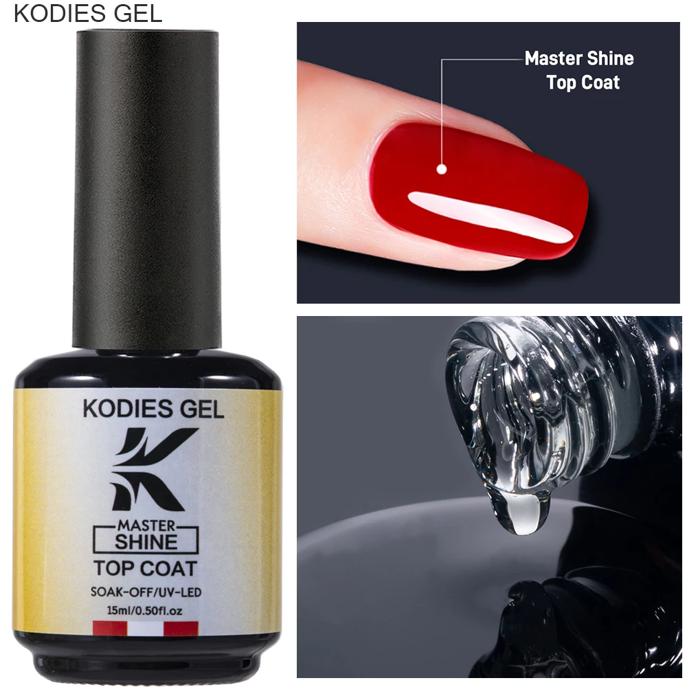 KODIES GEL Super Shine couche de finition Gel vernis à ongles fort dur couche de finition Semi Permanent UV vernis tremper Nail Art Gel fonctionnel