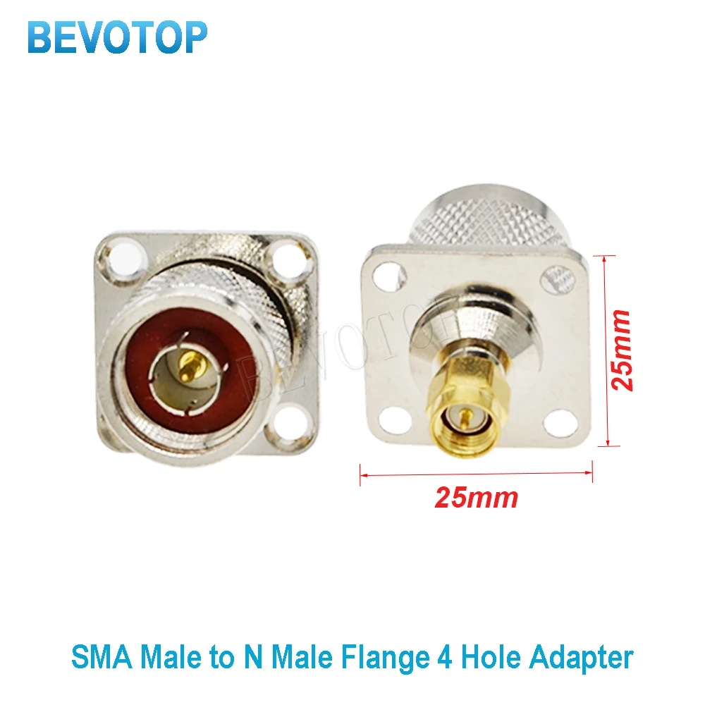 10pcs-sma-male-to-n-male-straight-adapter-flange-4-hole-high-quality-rf-connectors-sma-to-n-adapter-bevotop
