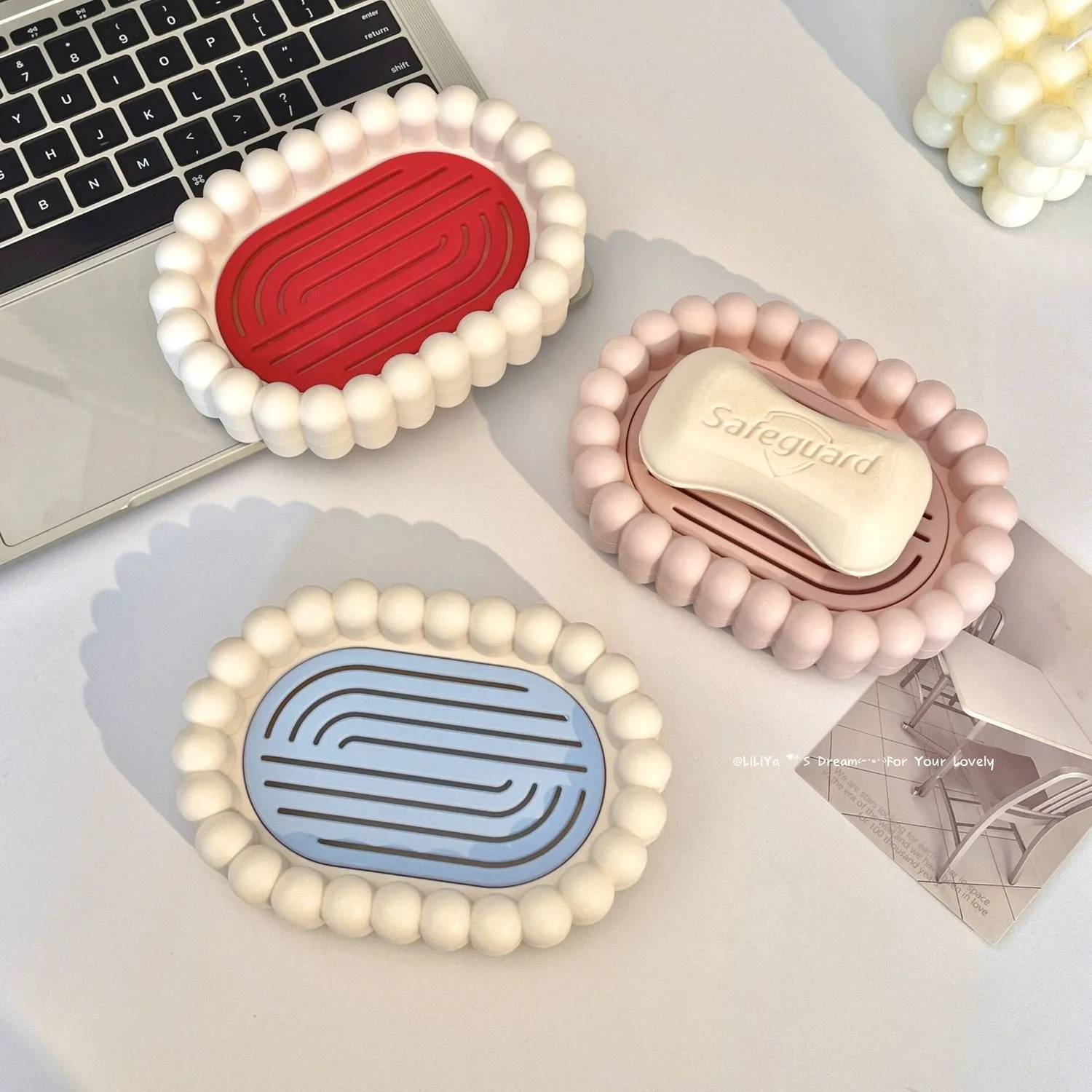 Bathroom Soap Box Plastic Soap Dish with Drain Hole Soap Holder Home Soap Storage Tray view 2