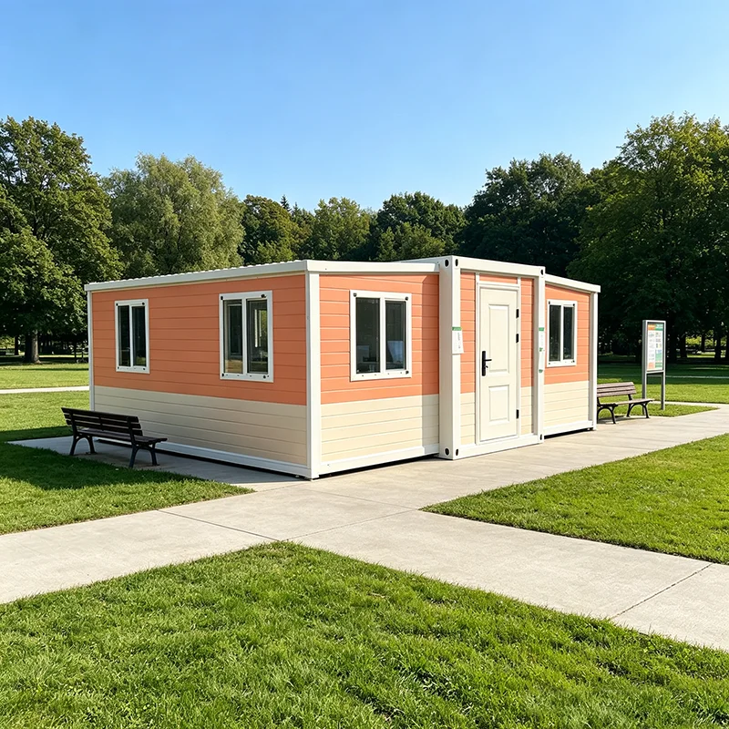 Shipping Container Home Compact Prefab Cabin Featuring Independent Outdoor Courtyard