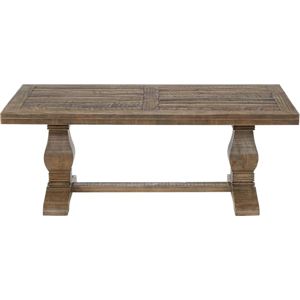 

Reclaimed Natural Finish Coffee Table Farmhouse Style Living Room Centerpiece Functional Furniture For Home Decor Daily Use