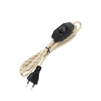 כבל חשמל 220V AC עם מתג דימר וכבל חשמל וינטאג'