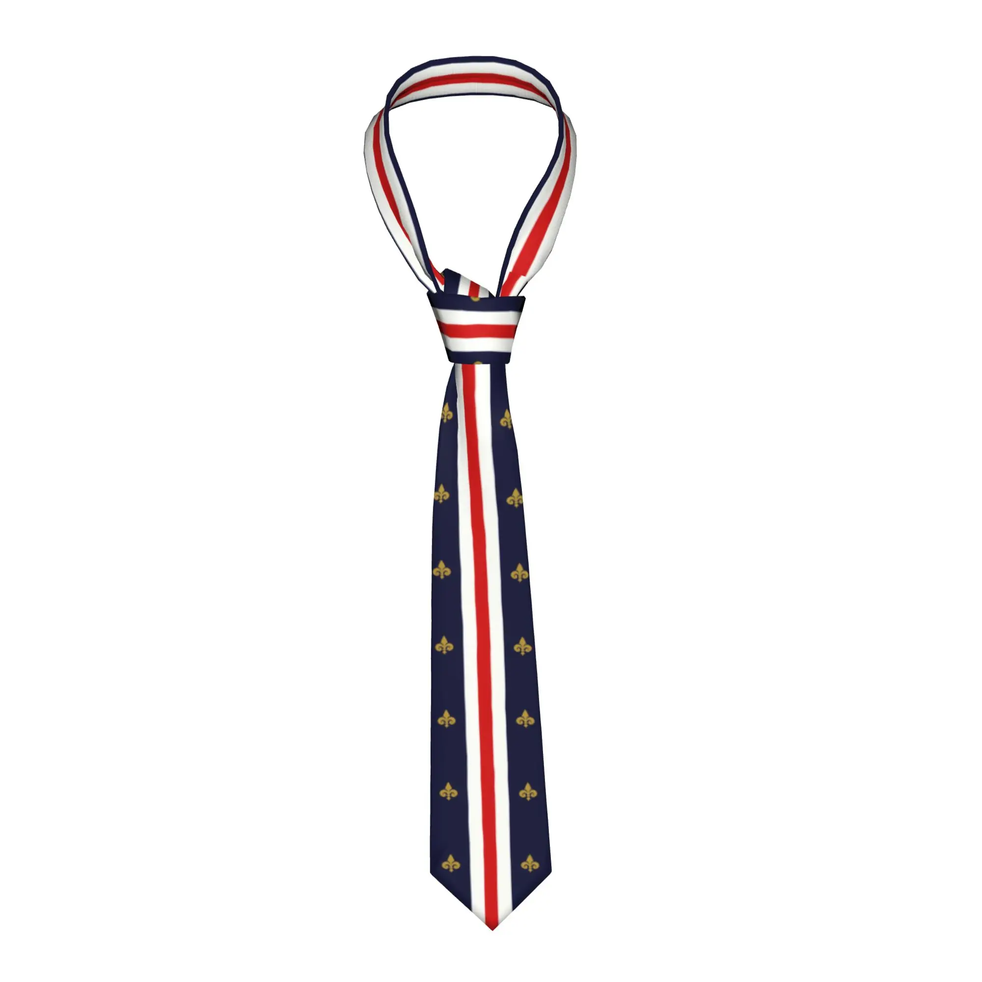

Мужской классический шелковый галстук с флагом Франции и цветком лилии для вечеринок