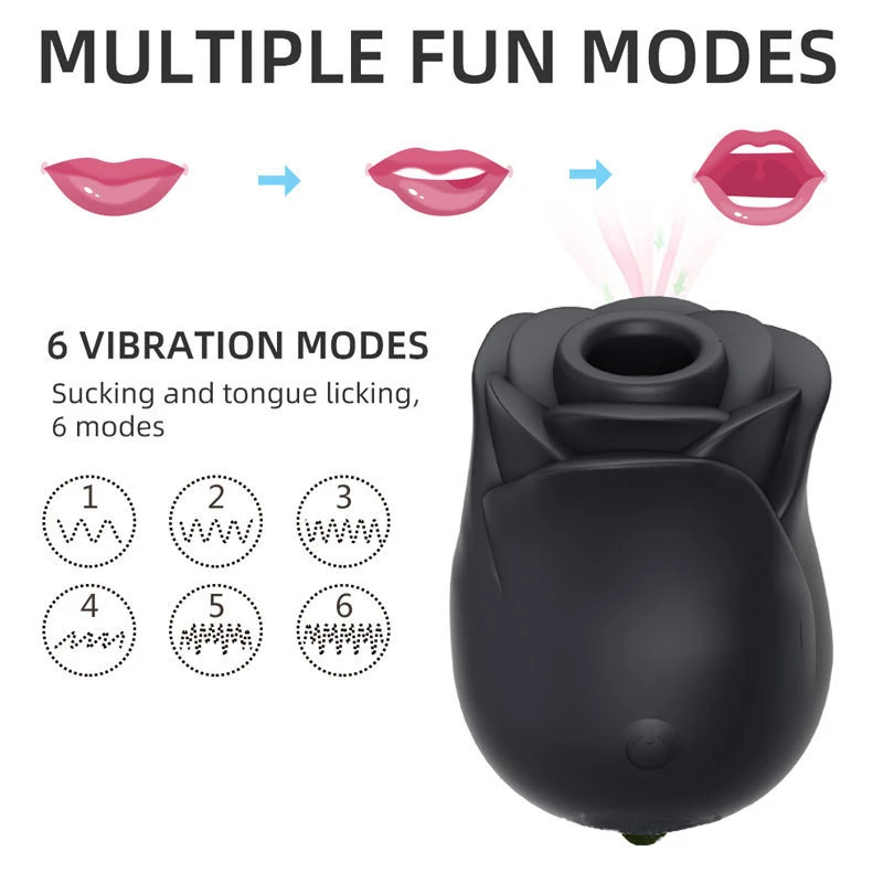 Rose Tongue Licking Sucking Sex Toys Silicone Love Egg Female 6 Speed Clitoris G-Spot Stimulating Women Breast Vibrator Shop XXX