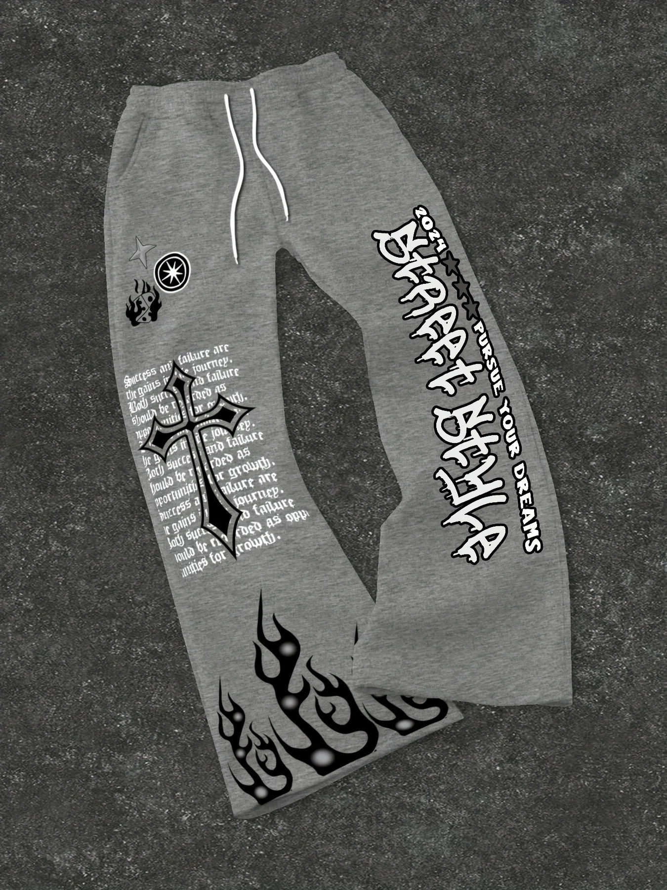 

Men's Black Casual Wide-leg Pants with Printed Loose Fit. Wide-leg Casual Pants, Suitable for Daily Wear in The Gym