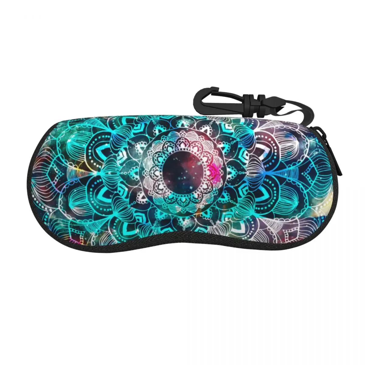 Custom Bohemia Ethnic Mandala Flower Pattern Eyeglass Glasses Case Women Men Soft Sunglasses Protective Pouch