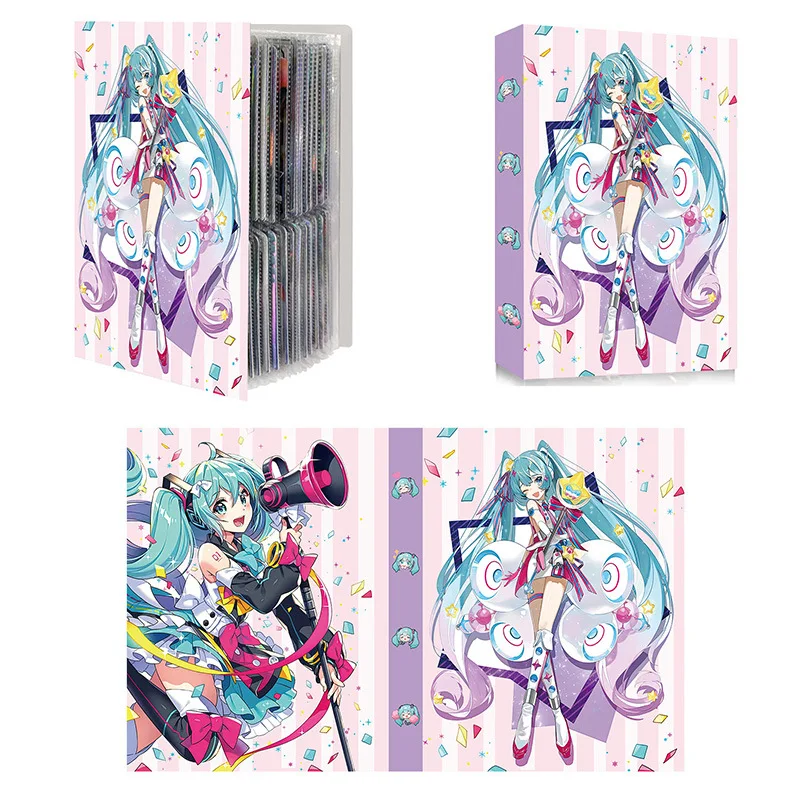 240PCS Japanese Cartoon Anime Virtual Idol Hatsune Miku Card Album Map Letter Folder Binder Notebook Game Collection Gift Toy