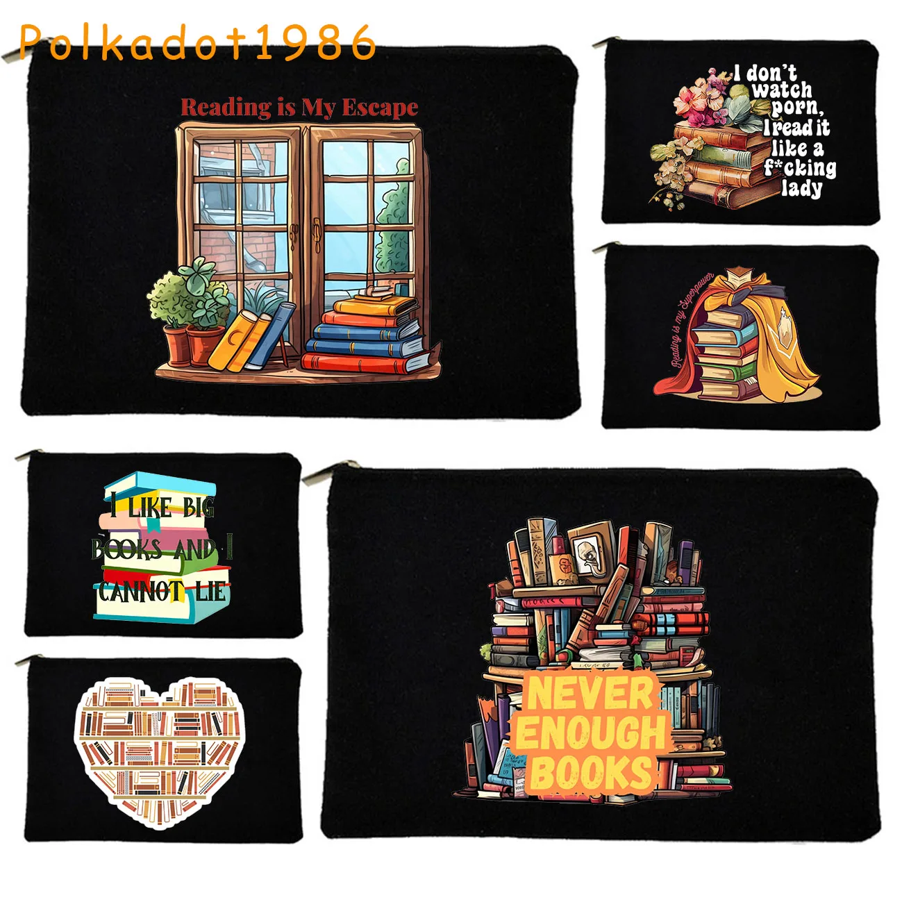 London Daunt Books Lover Cute Gifts Library Reading Bookish BOOKSHOP Canvas Cosmetic Bag Makeup Bag Key Pencil Case Zipper Pouch