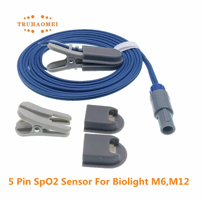 

For Biolight EDAN SpO2 Sensor 5 Pin Digital Tech M6 M12 Adult Finger Pediatric Siliconetip Neonates Veterinary Heart Rate Probe