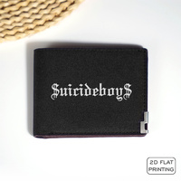 Suicideboys Logo PU Leather Wallet Minimalist Design for Men Slim Lightweight Durable Everyday Business Fashion Accessory