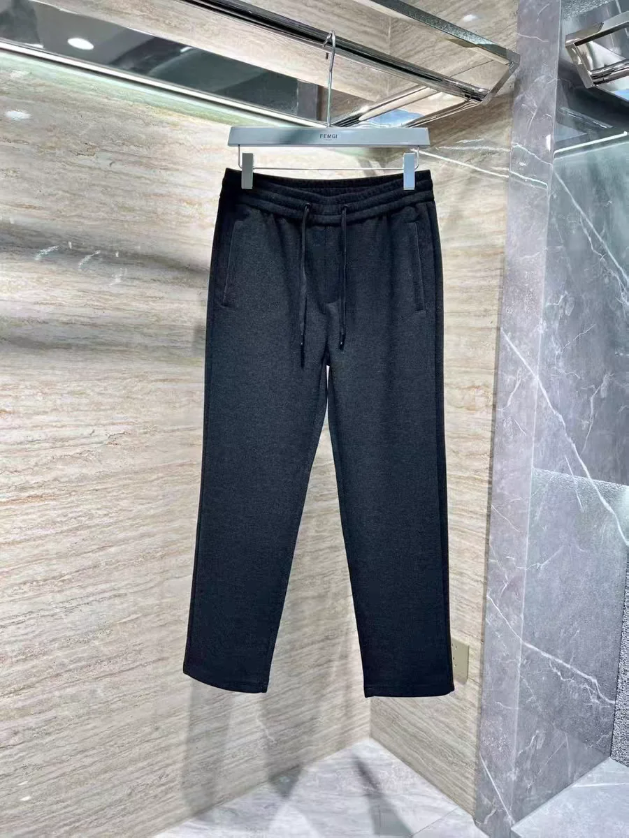 

Warm Wool Blend Men's Casual Pants Autumn Winter New Sle Pure Color Slim Fit Versatile Busin Casual Straight Leg Trousers