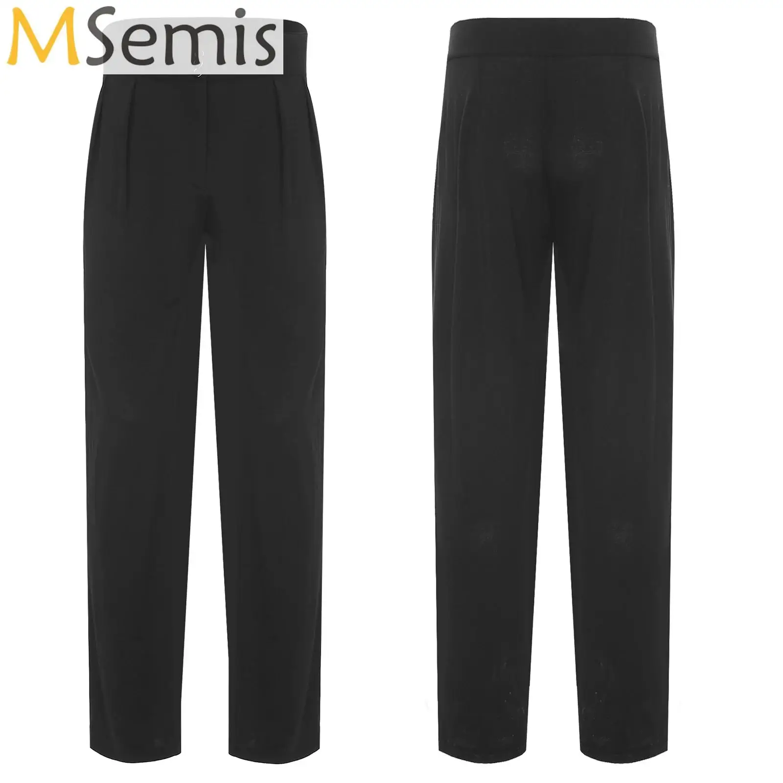 

Professional Men Black Latin Dance Pants Adult Ballroom Dance Pants Salsa Tango Rumba Samba Cha Cha Latin Competition Trousers