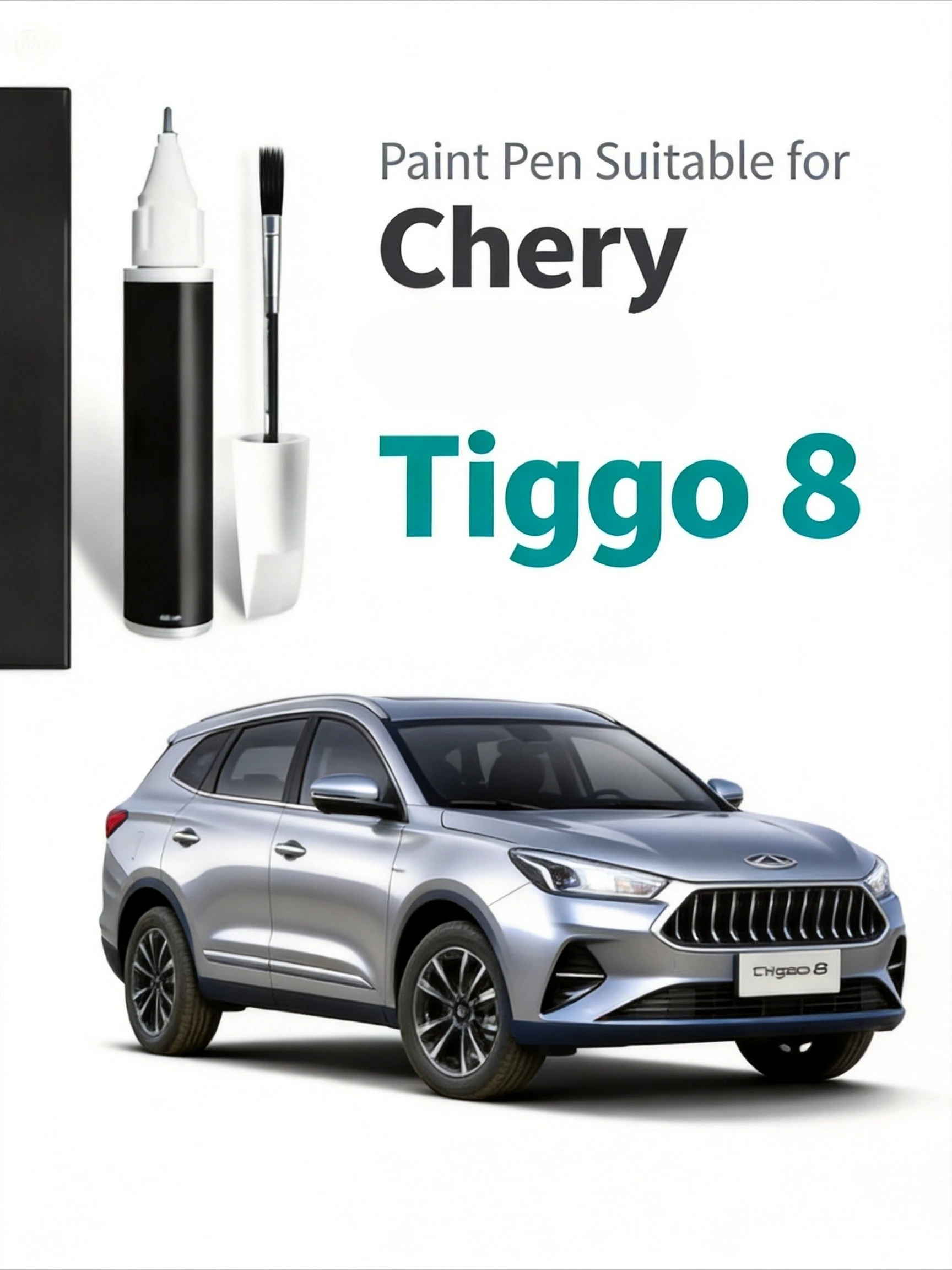Compatible Touch Up Paint Pen for Chery Tiggo 8 Car Scratch Repair Remover Paint Fixer Red DIY Paint Care