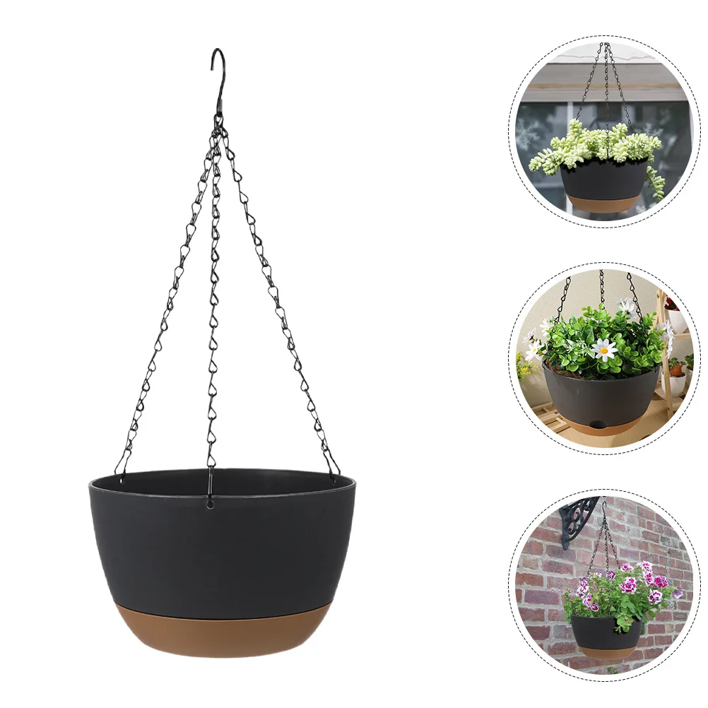 

2Pcs Hanging Planters Indoor Outdoor Self Watering Pots Balcony Garden Living Room Decor Plant Pot Indoor Hanging Planters