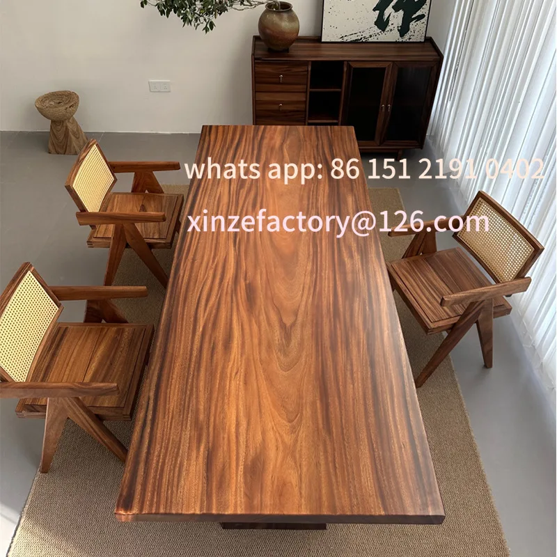 لوح كبير من خشب الجوز الصلب الأمريكي الجنوبي قابل للتخصيص، لوح كامل، طاولة شاي حديثة، طاولة شاي، مكتب مكتب