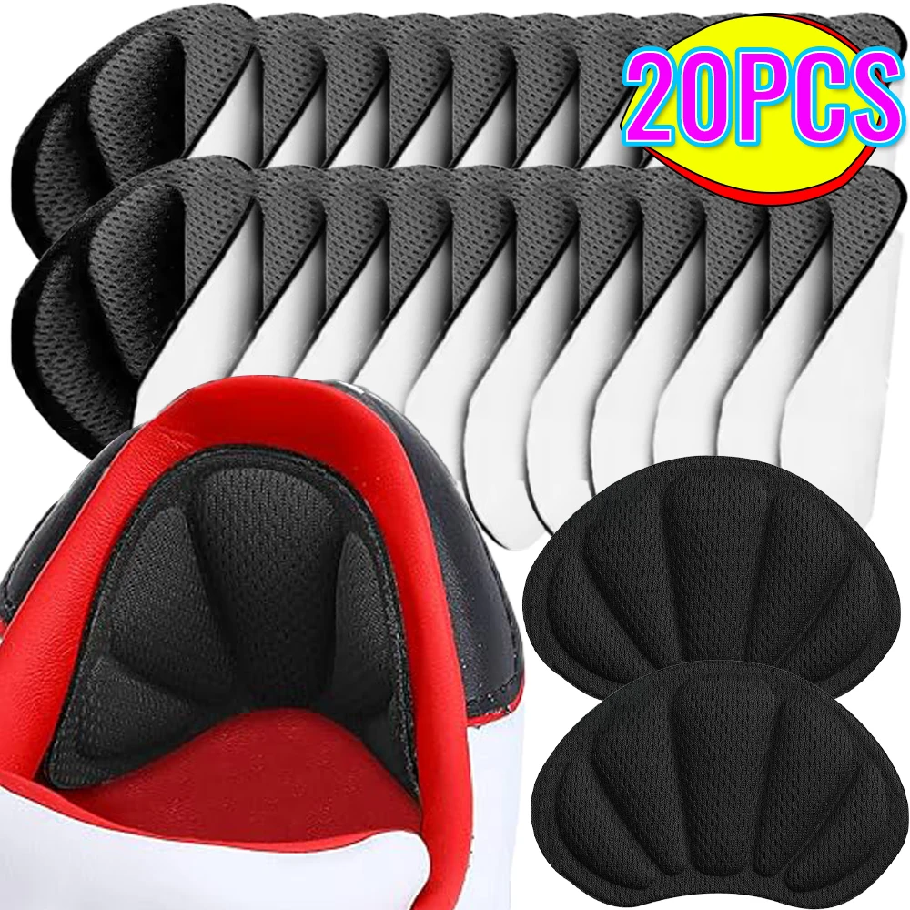 

4/20pcs Fan-shaped Sports Shoes Pads 4D Sponge Soft Heel Insole Anti Friction Adjustable Size Insert Foot Care Shoe Accessories