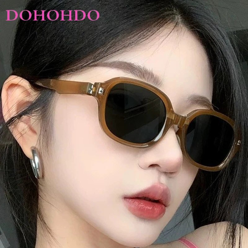 

DOHOHDO 2025 Rivets Fashion Woman Luxury Brand Oval Sunglasses Ladies Vintage Folding Sun Glasses Female Big Frame UV400 Shades