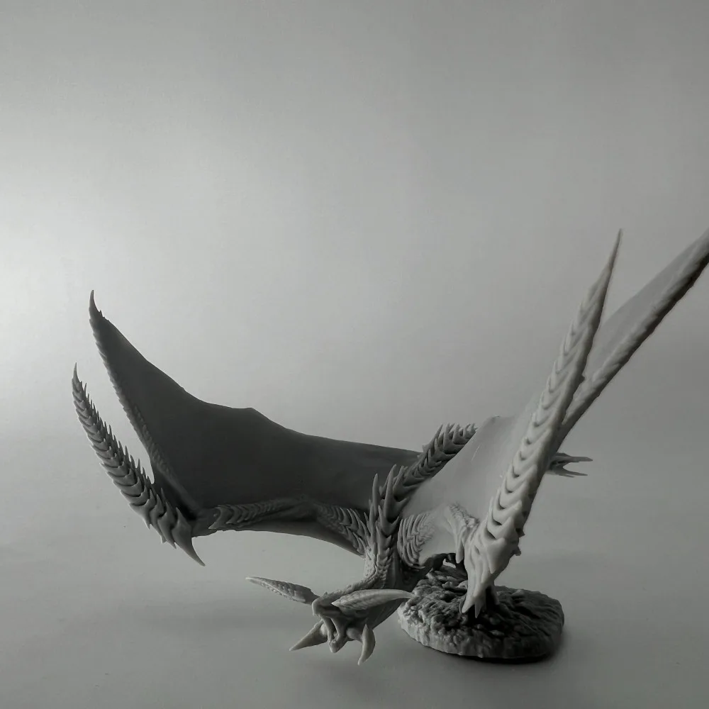 Figura Monster Hunter Wilderness Huang Lei Dragon modelo GK sin pintar con base de resina molde blanco
