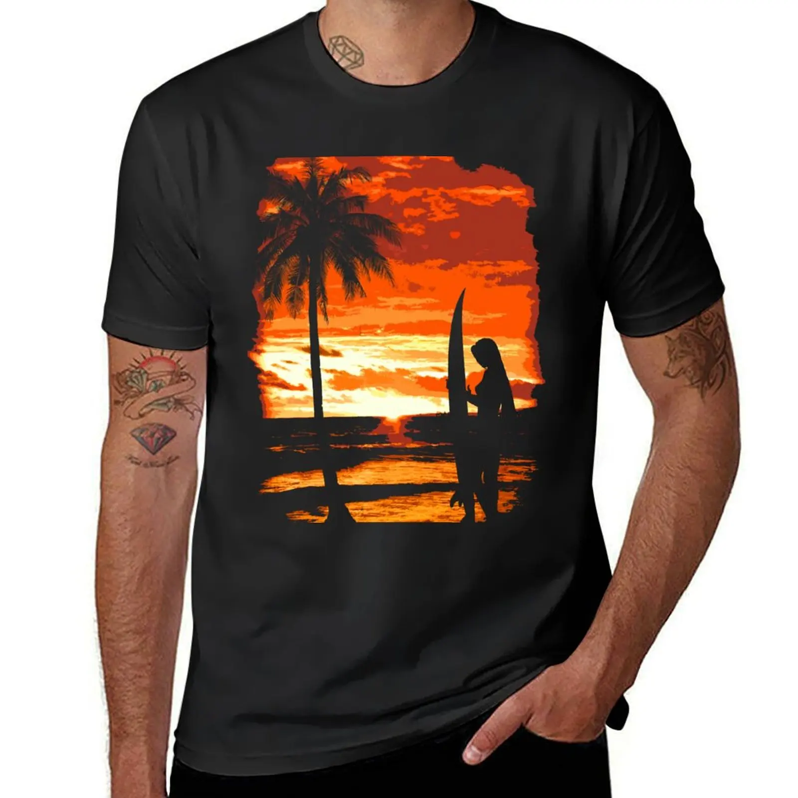 Beach Surfer Babe T-Shirt sublime boys whites kawaii clothes heavyweights mens graphic t-shirts hip hop