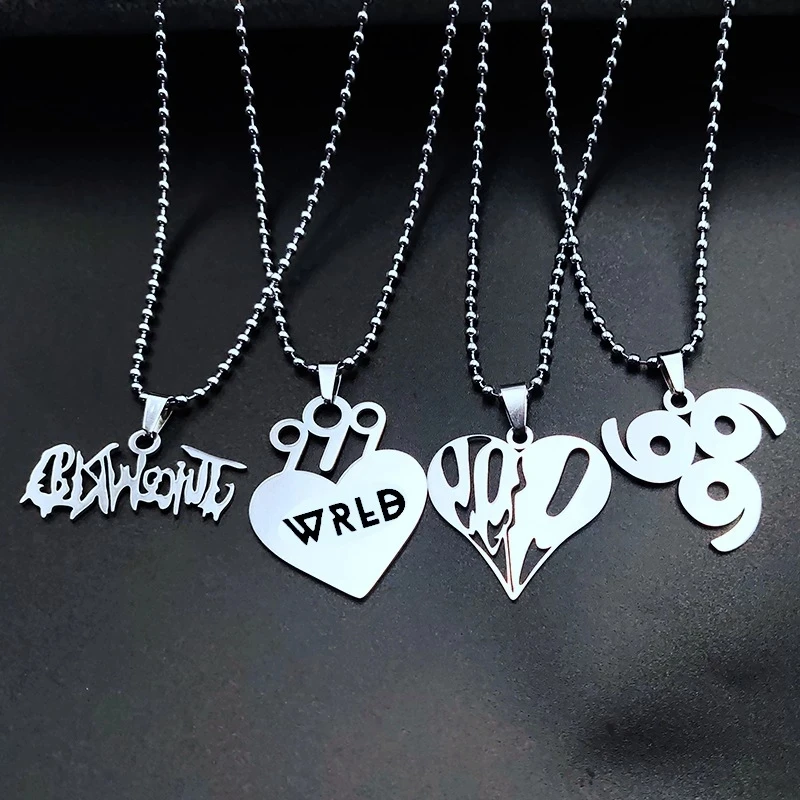 Juice WRLD Pendant Necklace Beads Stainless Steel Necklace F