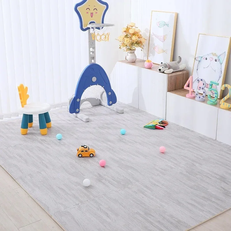 Wood Grain Puzzle Floor Foam Carpet: Waterproof and Anti-Slip Splicing Mat for Safe and Comfortable Baby Play Playmat 30*30cm