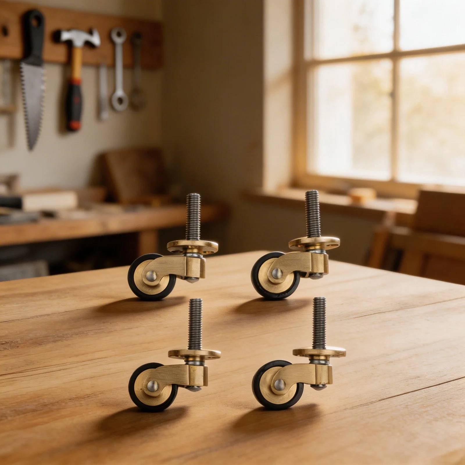 Caster Wheels Set 360 Degree Casters Office Space Aesthetic Brushed Finish Enhanced Furniture Mobility For Coffee Tables