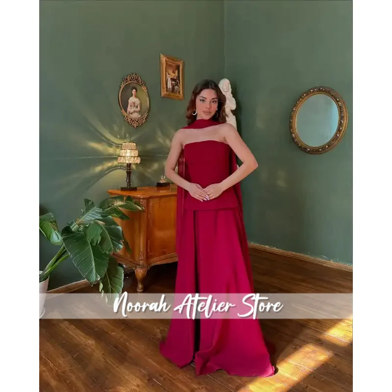 Vestido de noche elegante sin tirantes de gasa Aline para mujer, vestido largo Formal de lujo para dama de honor, graduación, boda, fiesta, personalizado, 2025