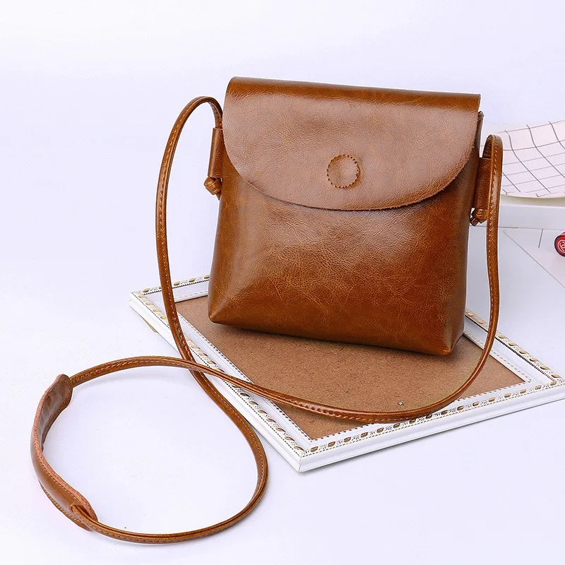 Small Square Bag PU Leather Vintage Crossbody Bag Fashion Simple Wrap Cover Type