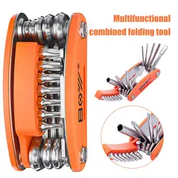 8002B Bicycle Repair Tool 20-in-1 Foldable Portable Cycling Mountain Bike Multitool Tire Repair Tools for Bike Maintenance Tools