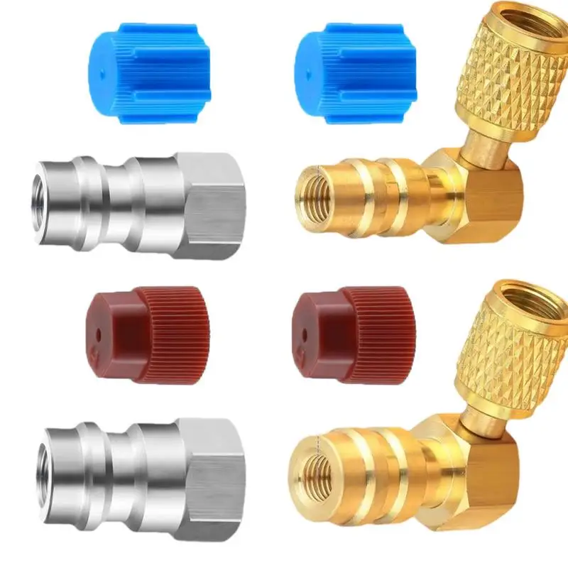 

Комплект воздушных соединителей и вилок, быстросъемный клапан-адаптер R12 в R134a, Высокое/низкое давление R12 в R134a, комплект адаптеров для автомобиля Air