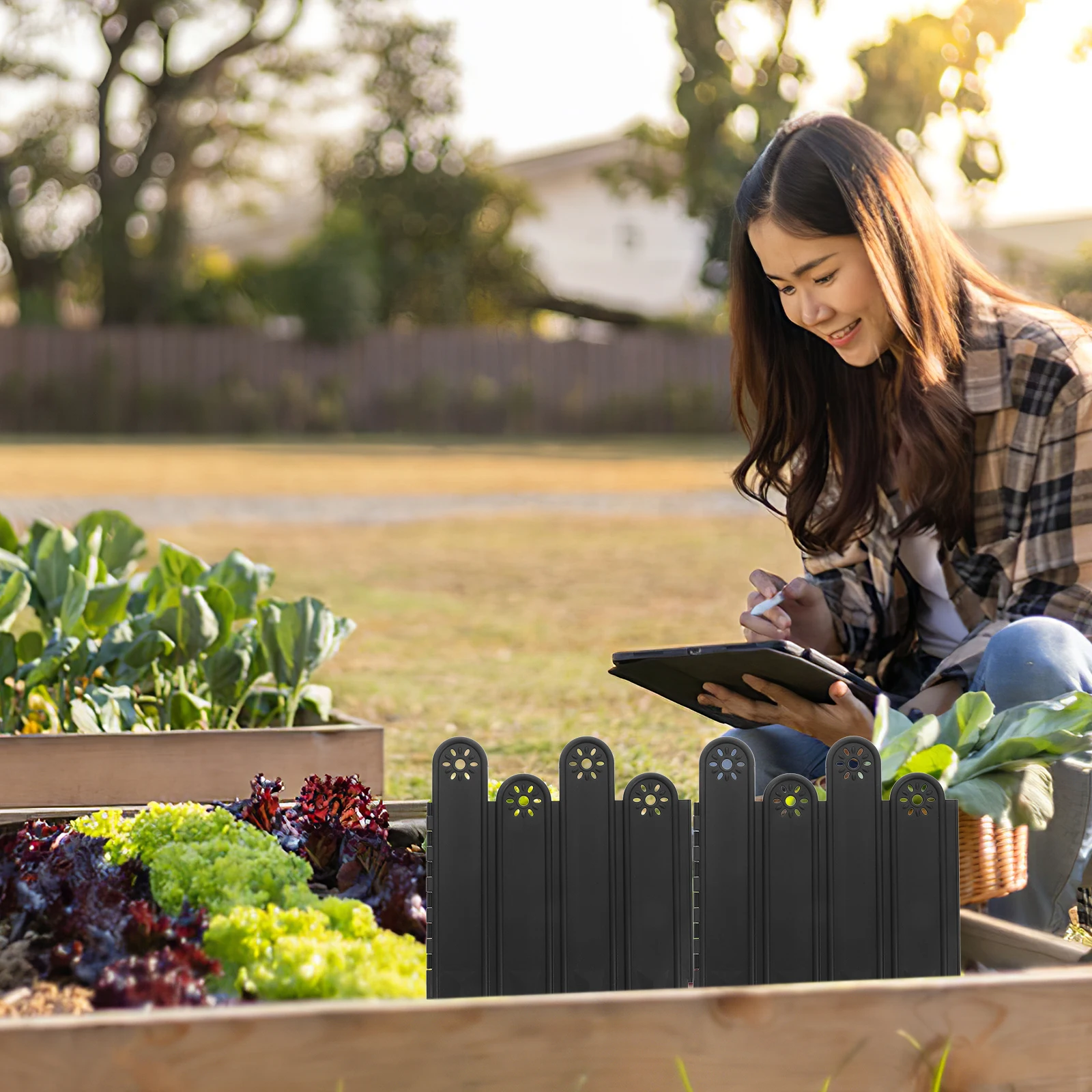 

Garden PP Material Outdoor Decorative Fences Flower Lattice Edging Lawn Border Grass Garden Edging Landscaping Border Patio