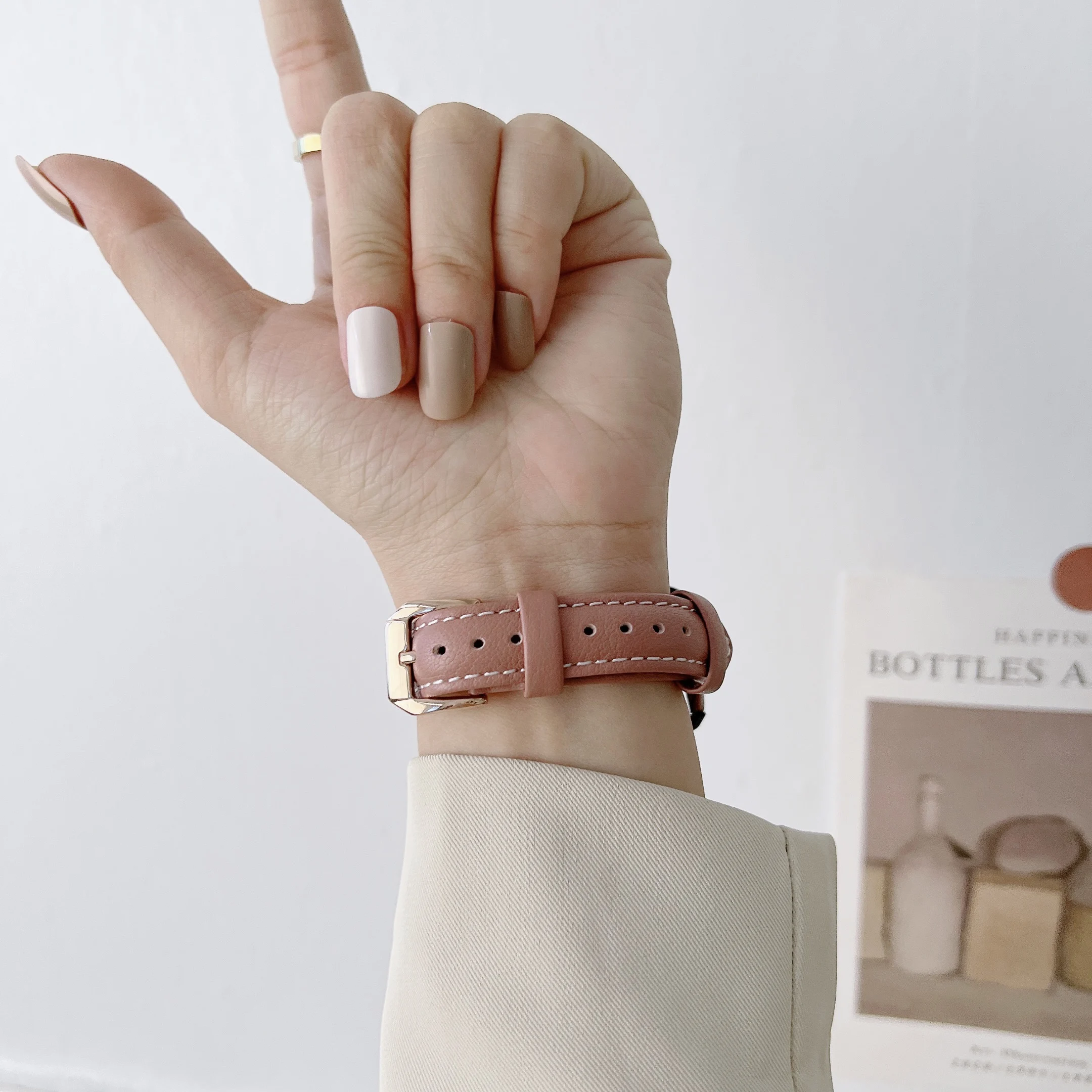 Gelang Jam Tangan 20Mm 22Mm Tali Kulit Asli untuk Huami Amazfit GTR4 GTR 42Mm 47Mm Gelang untuk Amazfit PACE GTR2 GTR 2E Gts4