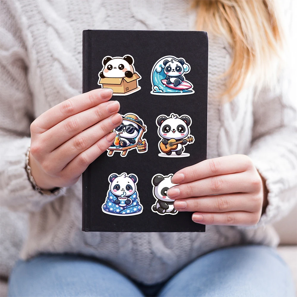 10/30/50PCS Cute Cartoon Panda Stickers Kawaii Animal Decals Decorative Luggage Notebook Phone Kawaii Decoration Sticker Toys