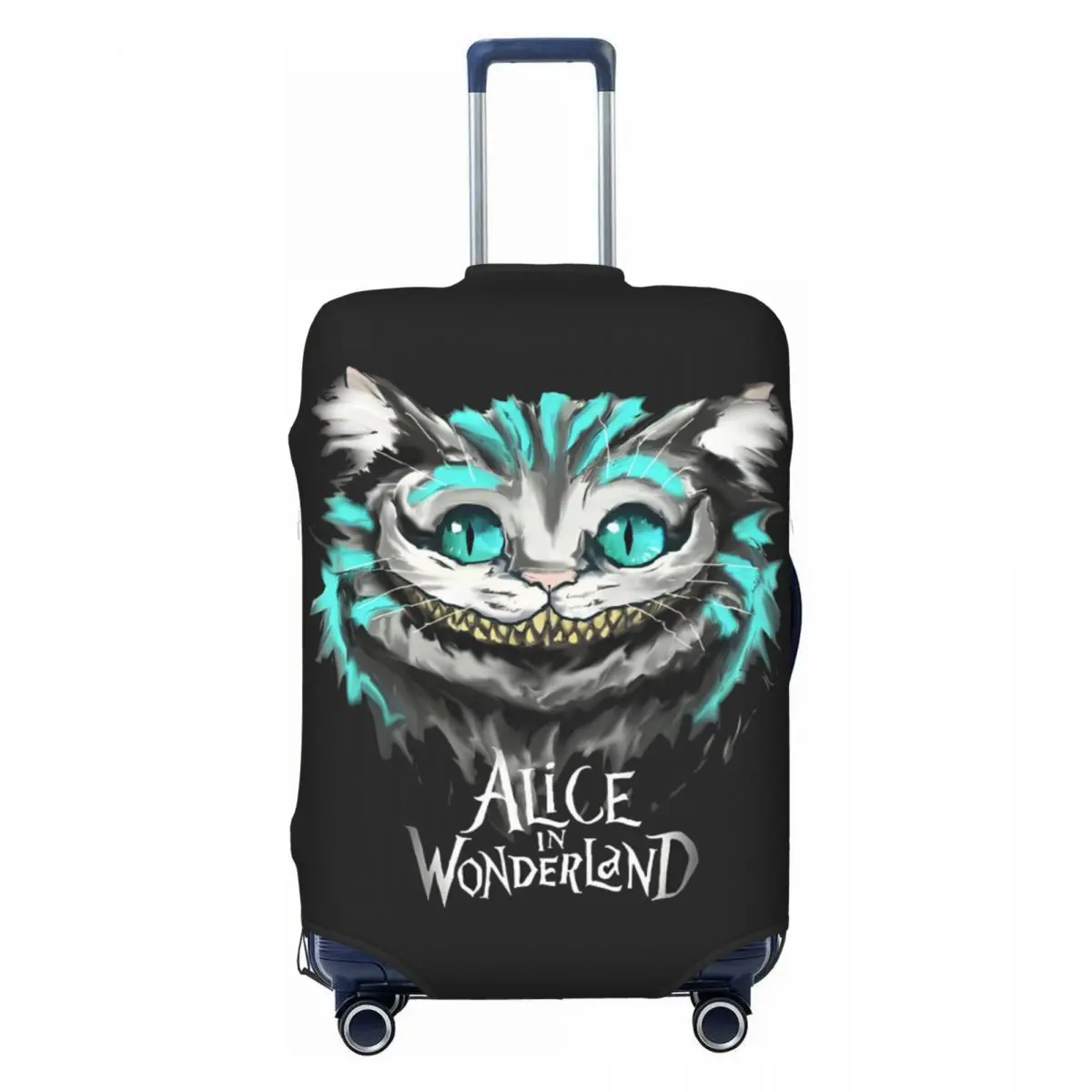 

Custom Cute Cheshire Cat Luggage Cover Protector Washable Smiling Cartoon Animal Travel Suitcase Covers