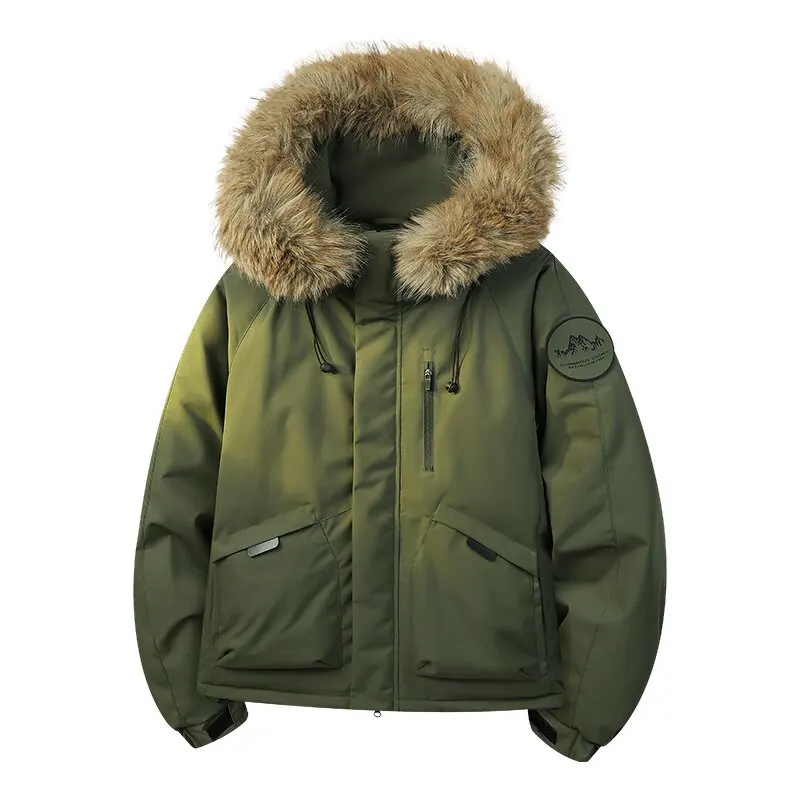 

Зимняя новая модная трендовая толстая теплая хлопковая куртка с капюшоном для мужчин, повседневная свободная спортивная ветрозащитная высококачественная куртка больших размеров