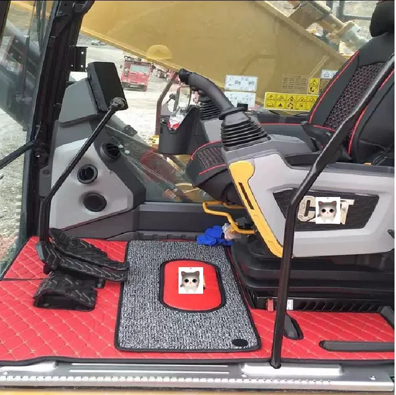 Excavator Cab Foot Pad Control Room Carpet Floor Glue Carbon  For CAT E308C 312C 320C  329C 330C 345C 336GC New Type seat cover