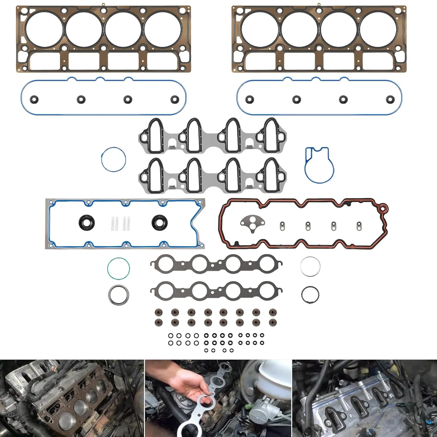 HS 26190 PT-2 Engine Cylinder Head Gasket Set Intake Manifold Gaskets Superior Seal Replacement for Chevrolet GMC Buick Rainier