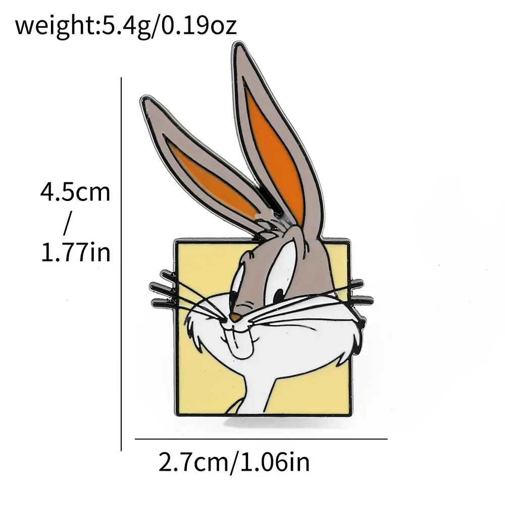 Set Cartoon Enamel Pin Funny Bugs Rabbit Brooches for Women Lapel Pins Badge on Backpack Costume Accessories Bunny Jewelry Gifts